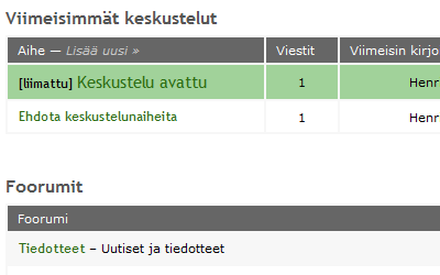 Keskustelu avattu